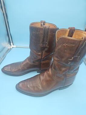 Classic Lucchese Brown Leather Roper Boots, 11D